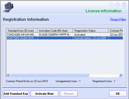 eScan Lizenzinformationen